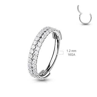 NS0044ST-1208 Kruh se zirkony - helix / cartilage / tragus piercing