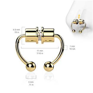 NS0048-RD Zlacený falešný septum piercing do nosu