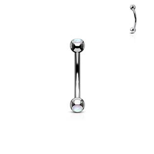 OB0001-A Piercing do obočí zdobený opálem