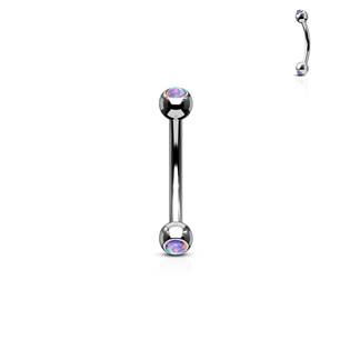 OB0001-P Piercing do obočí zdobený opálem