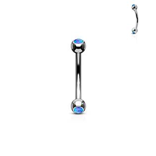 OB0001-P Piercing do obočí zdobený opálem