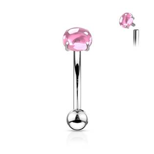 OB0012-G Piercing do obočí s kulatým kamenem