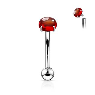 OB0012-R Piercing do obočí s kulatým kamenem