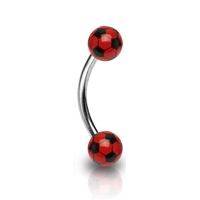 OB01083-A Piercing do obočí - fotbalový míč