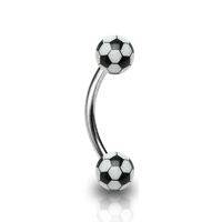 OB01083-A Piercing do obočí - fotbalový míč