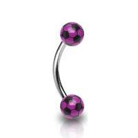 OB01083-B Piercing do obočí - fotbalový míč