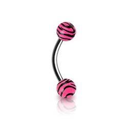 OB01120-B Piercing do obočí - zebrovaný