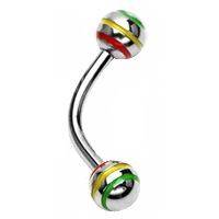 OB01130-R Piercing do obočí s proužky
