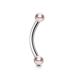 OB1090P-12083 Piercing do obočí - perličky, tyčka 1,2 x 8 mm