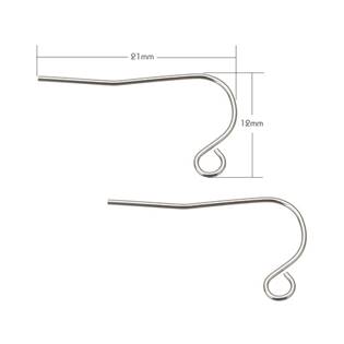 OK1011-1421 Ocelové náušnicové zapínání otevřené - afro háček 14x21mm