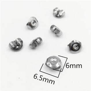 OK1328 Náušnicový puzetový uzávěr ocelový 6,5 x 6 mm - 1 kus