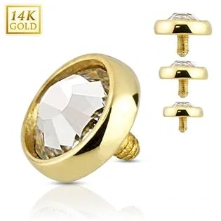 ZL01038-04-YGsk Zlatý piercing - dermál zirkon, Au 585/1000