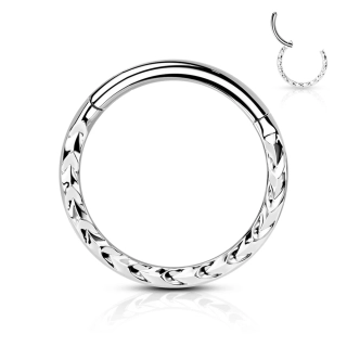 NS0052ST-1206 Segment kruh s dekorem - helix / cartilage / tragus piercing, sk