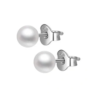 Stříbrné náušnice 925 s kultivovanými říčními perlami 4 mm – rhodiované (puzeta)