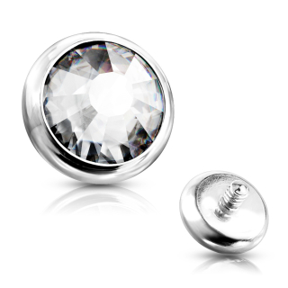 Ozdobný kamínek do mikrodermálu, průměr 3 mm, čirá barva 2