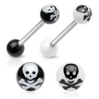 PJ01049-K Piercing do jazyku - lebka