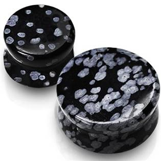 PL01010-04 Plug do ucha z obsidiánu