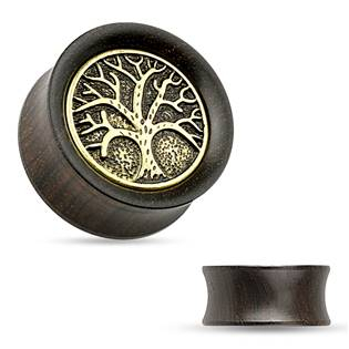 PL01193-16 Dřevěný plug do ucha Strom života