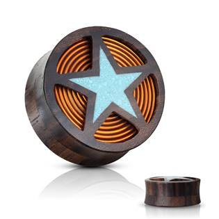 PL01228-12 Sono wood plug do ucha - hvězda