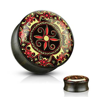 PL01231-16 Dřevěný plug do ucha Ebony Wood