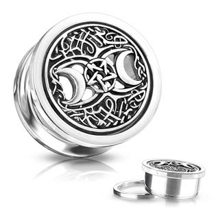 PL01249-12 Plug do ucha pentagram