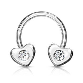 PV1017-ST Piercing - podkova se srdíčky