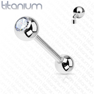 TIT1008-16225 Piercing činka titan zirkon