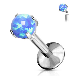 TIT1041-12083 Piercing do brady - labreta titan, 1,2 x 8 mm, opál 3 mm