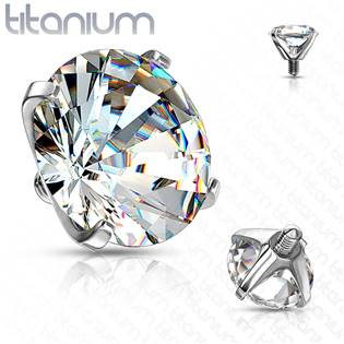 TIT105-05C Náhradní kamínek k dermálu TITAN, závit 1,6 mm, 5mm, barva: čirá