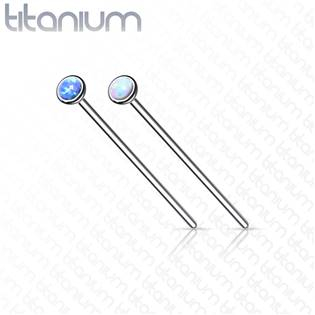 TIT1060-OP17 Variabilní piercing do nosu TITAN, opál 2 mm