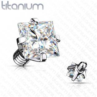 TIT1086-04C Náhradní kamínek k dermálu TITAN, závit 1,6 mm, 4mm, barva: čirá