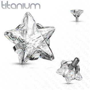 TIT1087-04C Náhradní kamínek k dermálu TITAN, závit 1,6 mm, 4mm, barva: čirá