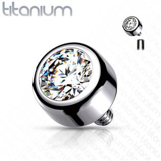 TIT1089-03C Náhradní kamínek k dermálu TITAN, závit 1,6 mm, 3mm, barva: čirá