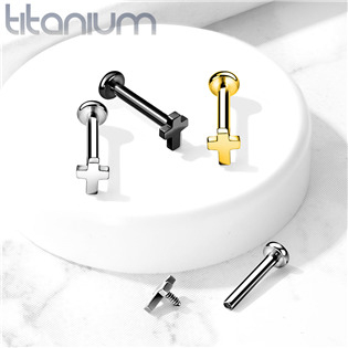 TIT1100ST-1208 Piercing do brady - labreta TITAN, kříž