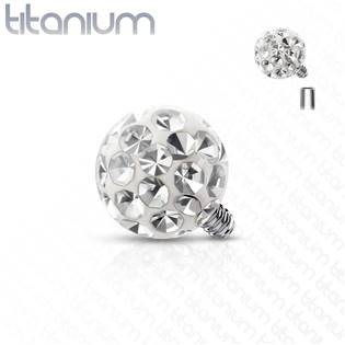 TIT1121C-04 Ozdobná kulička k dermálu TITAN, závit 1,6 mm, barva: čirá