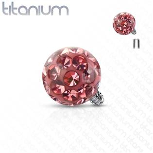 TIT1121P-05 Ozdobná kulička k dermálu TITAN, závit 1,6 mm, barva: růžová