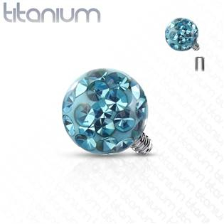 TIT1121Q-04 Ozdobná kulička k dermálu TITAN, závit 1,6 mm, barva: tyrkysová