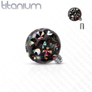 TIT1121VM-05 Ozdobná kulička k dermálu TITAN, závit 1,6 mm, barva: Vitrail Medium