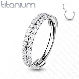 TIT1129ST-1210 Kruh se zirkony - helix / cartilage / tragus piercing TITAN