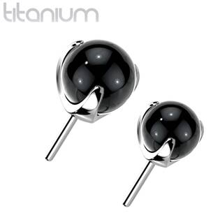 TIT1196K-030 Kamínek k PUSH IN piercingu TITAN, černý kamínek