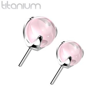 TIT1196P-030 Kamínek k PUSH IN piercingu TITAN, růžový kamínek