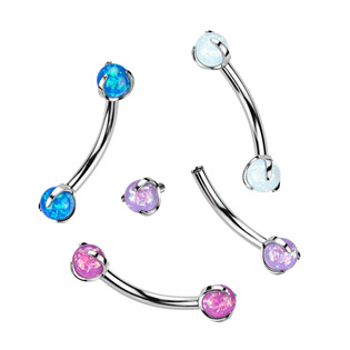 TIT1279-OP17 Piercing do obočí TITAN opál