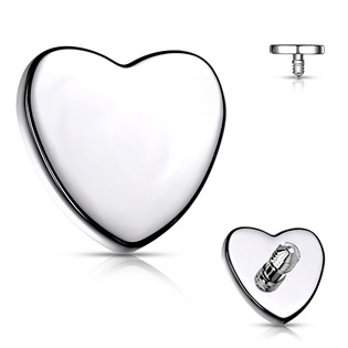 TIT1283-1604 Ozdobné srdíčko k dermálu TITAN, závit 1,6 mm