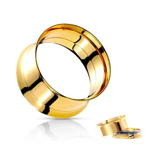 TN01080GD-08 Zlacený šroubovací ocelový tunel do ucha