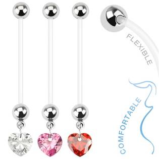 WP01080-R Těhotenský piercing do pupíku - srdíčko