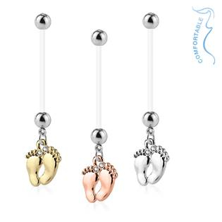 WP01084-GD Těhotenský piercing do pupíku - stopy