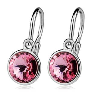 CS1020-LR Dětské stříbrné náušnice, Crystals from SWAROVSKI® Light Rose