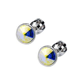 CS5701-AB Šroubovací stříbrné náušnice s kameny Crystals from Swarovski® Crystal AB
