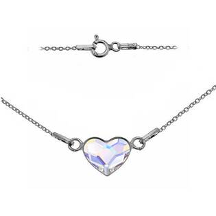 NB-0200-AB Stříbrný náhrdelník se srdcem Crystals from Swarovski® Crystal AB