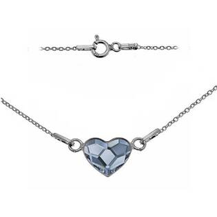 NB-0200-DB Stříbrný náhrdelník se srdcem Crystals from Swarovski® DENIM BLUE